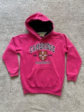 University Of Cambridge Pink Pullover Hoodie Sweatshirt Girls‎ Size 5/6 Official